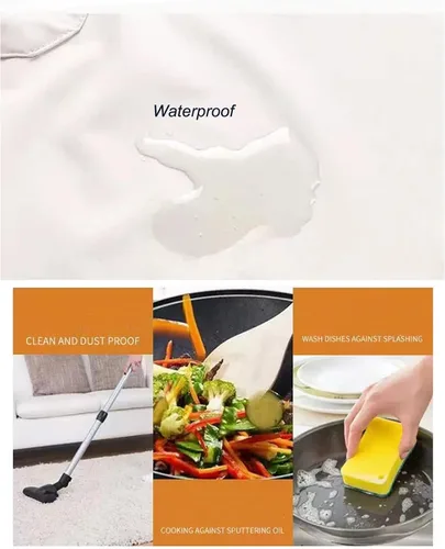 Vista 6 de Paquete de 2 delantales de cocina con toallita de mano, resistente a las gotas de agua con 2 bolsillos, delantales de cocina para mujeres y hombres