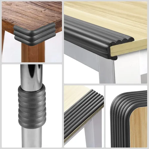 Vista 2 de Protector de esquina de borde a prueba de bebé, acolchado de 16.4 pies con adhesivo 3M, acolchado de espuma de goma suave extra ancho, muebles Negro