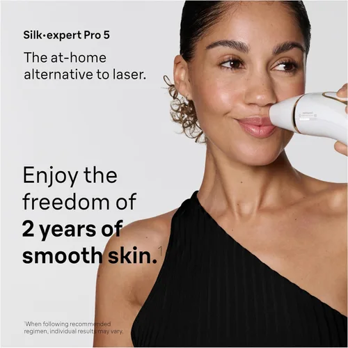 Vista 2 de Braun - Dispositivo de depilación láser de larga duración IPL para mujeres y hombres, Silk Expert Pro5 PL5157, cuerpo completo, con maquinilla