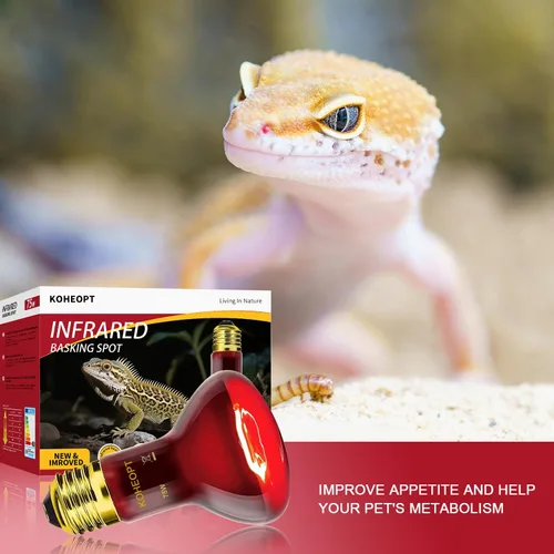 Vista 3 de 75W Reptile Heat Lamp Bulb, Infrared Heat Emitter Red Heat Lamp for Reptile Amphibian, Infrared Basking Spot Light Bulb,Red Heat Lamp for