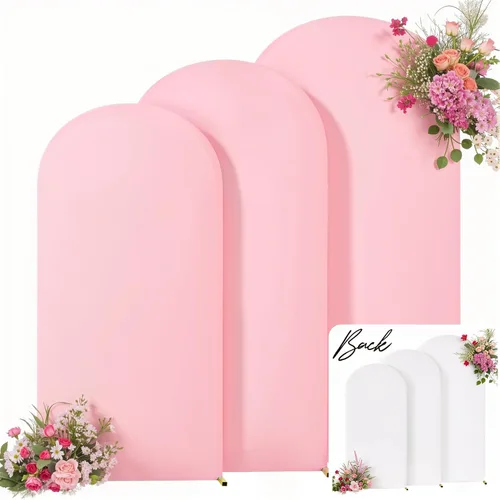 Vista 17 de Juego de 3 fundas elásticas para arco de arco iris de 6, 5, 4 pies, para arco de boda, juego de 3 fundas de elastano ajustadas, de tela azul