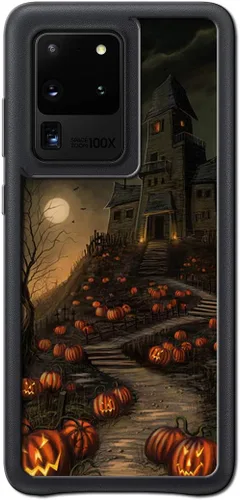 Vista 32 de Funda para Samsung Galaxy S20 5G - Funda de teléfono con patrón de casa embrujada de Halloween - Funda de TPU con protección de absorción de impactos