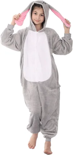 Vista 2 de WOYASIM Pijama de animal para niños, disfraz de una pieza, ropa de dormir, Halloween, Pascua, cosplay para niñas y niños