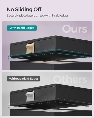 Vista 4 de SONGMICS Bandejas de joyería apilables, caja de joyería de 6 niveles, organizador de joyas con cajón, con tapa de vidrio, divisores extraíbles