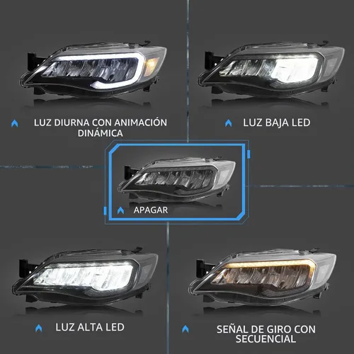 Vista 2 de VLAND Faros delanteros LED compatibles con Impreza Outback Sport 2008-2011, Impreza WRX 2008-2014 (no compatible con modelos con AFS/SRH) con Para