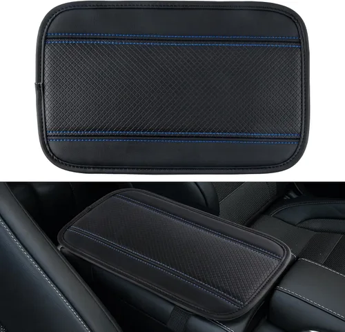 Vista 4 de Amiss - Funda consola central de automóvil, impermeable, transpirable, ajuste universal, accesorios para reposabrazos de cuero para proteger la negro