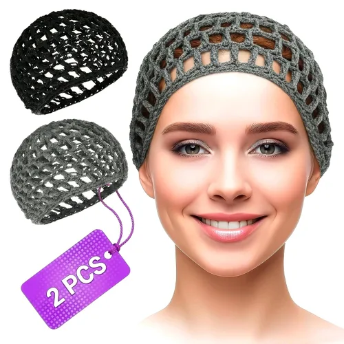 Vista 14 de KETAR 4 redes para el cabello para dormir, 5.5 x 7, gorra de malla viscosa Red para el cabello para prensa de seda; suave y cómoda para un uso