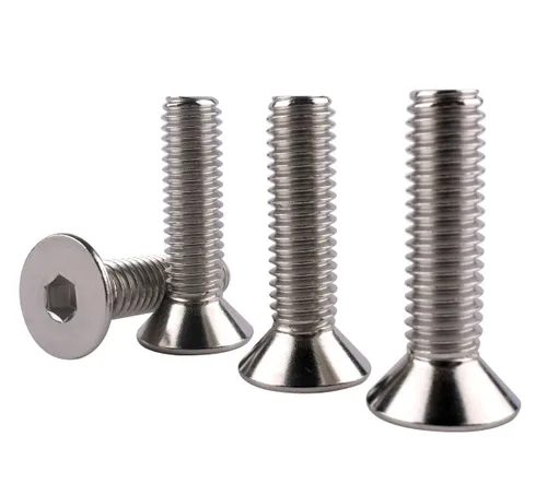 Vista 19 de Tornillos avellanados de cabeza plana de 1/4-20 x 1-1/2", pernos de casquillo hexagonal, acero inoxidable 304 18-8, rosca de máquina completa