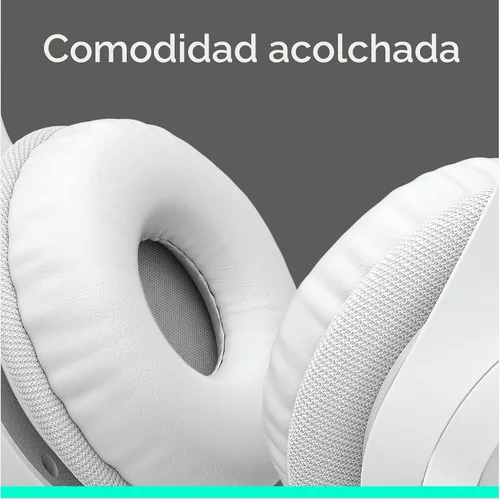 Vista 7 de Logitech H390 Wired Headset PC/Laptop Stereo Headphones, USB-A, Off-White Blanco hueso