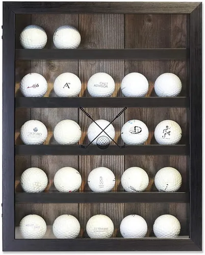 Vista 4 de Vitrina Shadowbox para pelotas de golf 12 bolas y 25 opciones de pelota Puerta frontal de vidrio