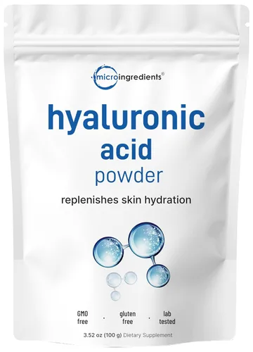 Vista 5 de Micro Ingredients Polvo de suero de ácido hialurónico, 50 gramos Bajo peso molecular, grado cosmético Suplementos de hidratación y humedad