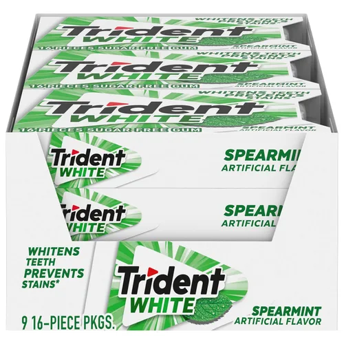 Vista 10 de Trident Goma de mascar blanca sin azúcar con xilitol, menta, 180 bolsas resellables a granel (paquete de 16)