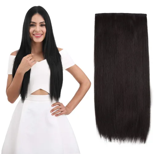 Vista 46 de REECHO Extensiones de cabello rubio, extensiones de una pieza con clip de 20" para mujer, extensiones de cabello sintético suave y natural con ondas