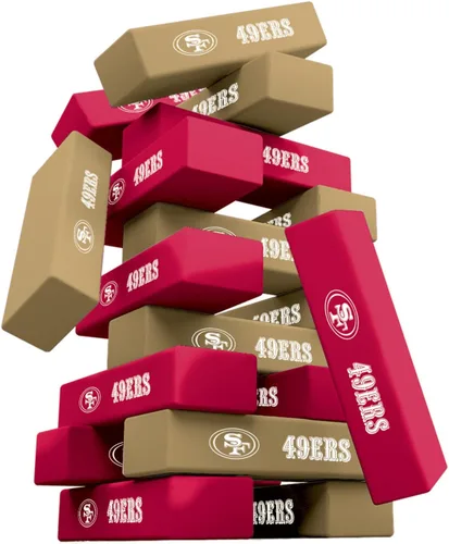 Vista 2 de MasterPieces Día del juego - NFL San Francisco 49ers - Torre de caída con licencia oficial, bloques de madera real