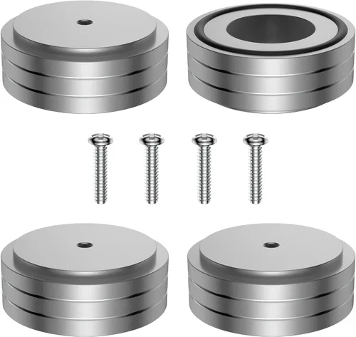 Vista 8 de Tertullus 4 pies de aislamiento de altavoz de alta fidelidad de 1.575 x 0.787 in de aluminio para tocadiscos, subwoofers, amplificador, dispositivos