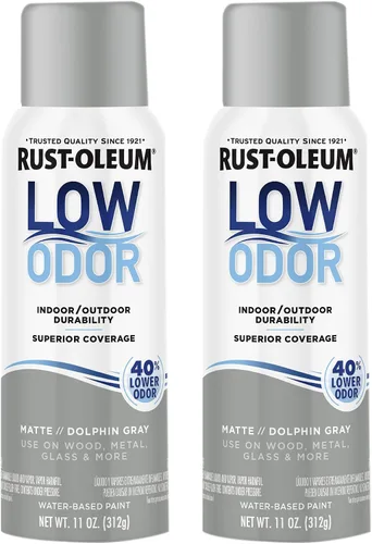 Vista 78 de Rust-Oleum - Pintura en aerosol prémium de bajo olor, gris ancla brillante Olor 40% menor que las pinturas en aerosol tradicionales, durabilidad