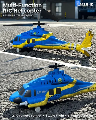 Vista 2 de Helicóptero RC con 10 misiles, helicóptero de control remoto del ejército de 2.4 GHz para principiantes y adultos, helicóptero militar, luces LED