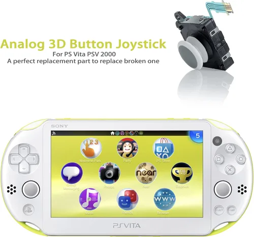 Vista 5 de Joystick Button 3D Rocker Analog ThumbStick Replacement for Sony PSV 2000 PS Vita 2000 2001 White