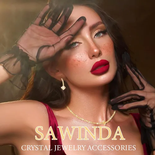 Vista 7 de Rhinestone Jewelry Set Necklace Bracelet Earrings Set Sparkly Necklace Dangle Earrings Prom Formal Costume Jewelry Sets for Women and Brides