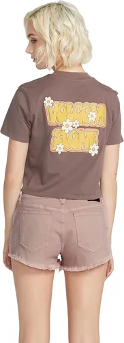Vista 2 de Volcom Pantalón corto de mezclilla Stoney con corte elástico para mujer