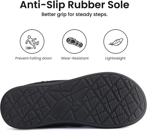 Vista 5 de RockDove Pantuflas de pana Ribco para hombre con espuma viscoelástica y suela interior y exterior