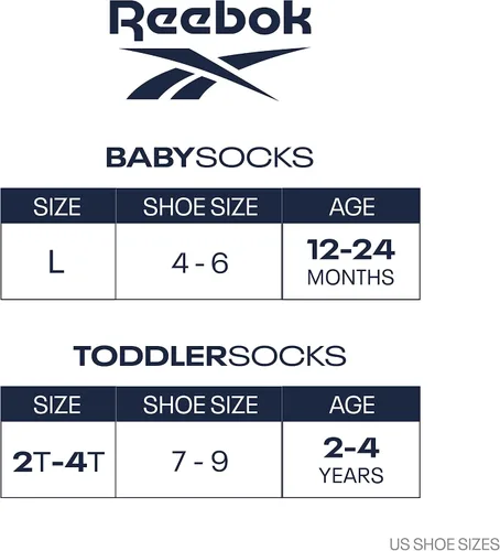 Vista 3 de Reebok Calcetines cómodos de corte de cuarto para niñas y niños pequeños (paquete de 12)