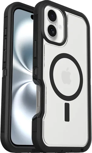 Vista 7 de OtterBox Defender XT MagSafe - Funda para iPhone 16 Pro, transparente/negro