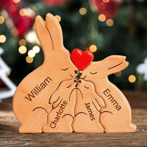 Vista 8 de Pies de bebé de madera personalizados con nombres de familia, We are One, rompecabezas de nombres de miembros de la familia personalizados, regalos