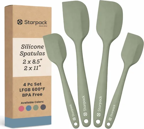 Vista 25 de Starpack - Juego de espátulas de silicona «Scrape & Stir» (2 piezas) – Juego de espátulas resistentes al calor a 600 °F – Espátulas de cocina