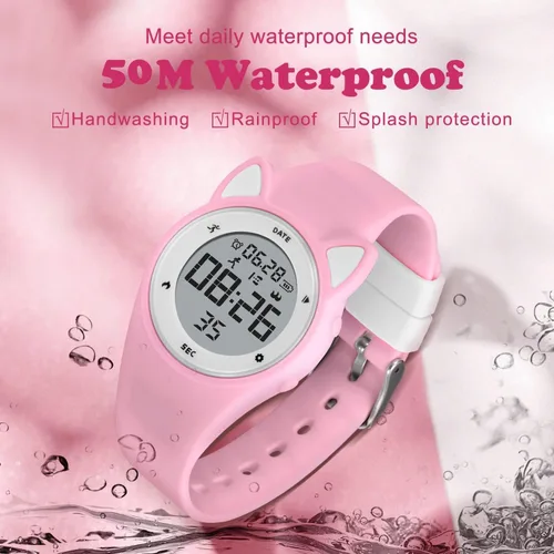 Vista 8 de Reloj deportivo digital para niñas y niños, monitor de actividad física con reloj despertador, cronómetro, relojes impermeables sin aplicación