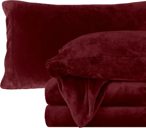 Vista 15 de Elegant Comfort - Juego de sábanas de franela de terciopelo de lujosamente suave de 4 piezas para las fiestas - Calidad premium - Juego de sábanas