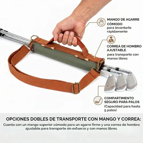 Vista 4 de TOURBON Mini bolsa de golf ligera para hombres y mujeres Verde