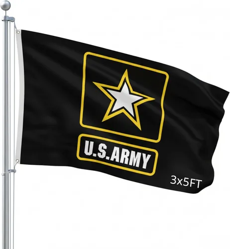 Vista 10 de Bandera para exteriores de SSK de poliéster resistente al clima por ambos lados. Tamaño grande: 3 pies por 5 pies, camuflaje (Army Star (Camo))