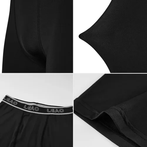 Vista 4 de LEAO Pantalones cortos de compresión para niños y jóvenes, paquete de 2