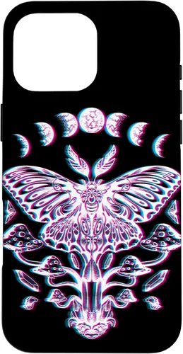 Vista 18 de Funda Glitch para iPhone 15 Glitch Lunar Moth Fases Cristales Setas