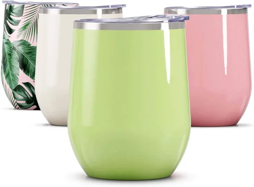 Vista 55 de Vaso de vino Maars Bev sin soporte de con paredes dobles aislantes al vacío de acero inoxidable de 12 onzas, Fucsia