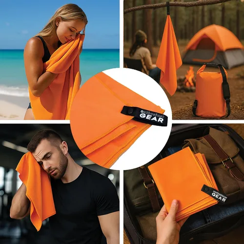 Vista 7 de Dry Bag 15L – Impermeable Flotante Roll Top Dry Sack para kayak, canotaje, camping y playa – Incluye toalla de microfibra de secado rápido (negro)