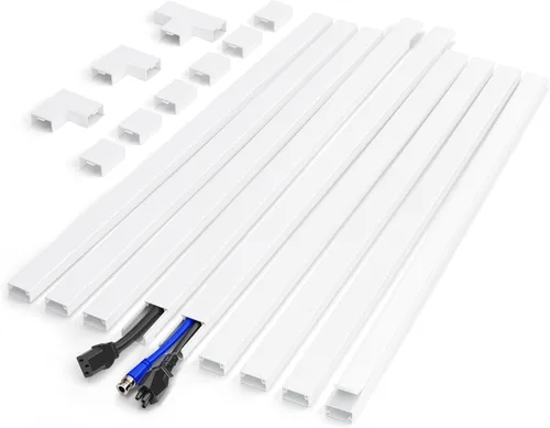 Vista 7 de Kit de Pared para Cubierta de Cable, Ocultador de Cables de TV para Cable de 1 Pulgada de Grosor, 157 Pulgadas de Cubiertas de Cable para Cables