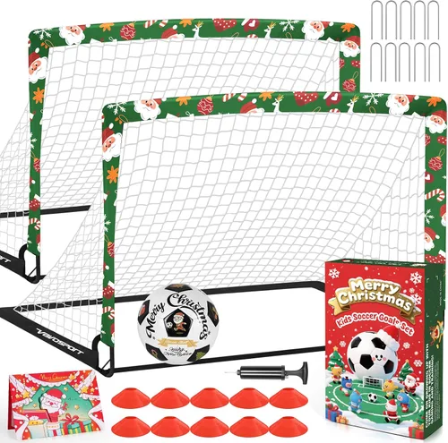Vista 19 de Juego de porterías de fútbol para niños para patio trasero – 2 de 4 x 3 pies, equipo portátil de entrenamiento de portería de fútbol, red de fútbol