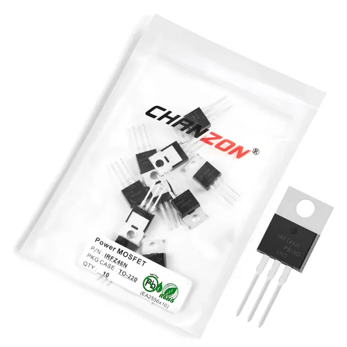 Vista 84 de Chanzon 2N60 TO-220AB NMOS MOS N-Channel Power MOSFET Transistor, alto voltaje y corriente nominal, (paquete de 10 unidades)