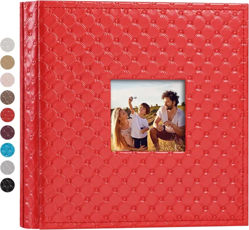 Vista 10 de Mublalbum Álbum de fotos pequeño de 4 x 6 pulgadas, 100 fotos, cubierta de cuero, libro de fotos con bolsillos horizontales para bebé, boda, Negro