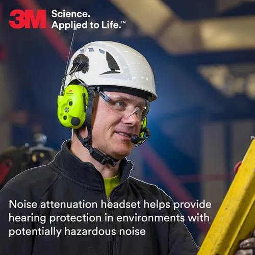 Vista 5 de 3M PELTOR LiteCom Plus Headset MT73H7P3E4610NA, protector auditivo se conecta al casco, radio de 2 vías, micrófono de voz con cancelación de ruido