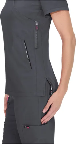 Vista 3 de KOI Lite Philosophy - Camiseta médica de 3 bolsillos para mujer