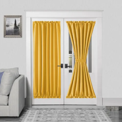 Vista 181 de DWCN Cortinas para Puertas Francesas – Cortinas opacas térmicas con bolsillo para barra para puertas con ventana de cristal, puertas de cocina
