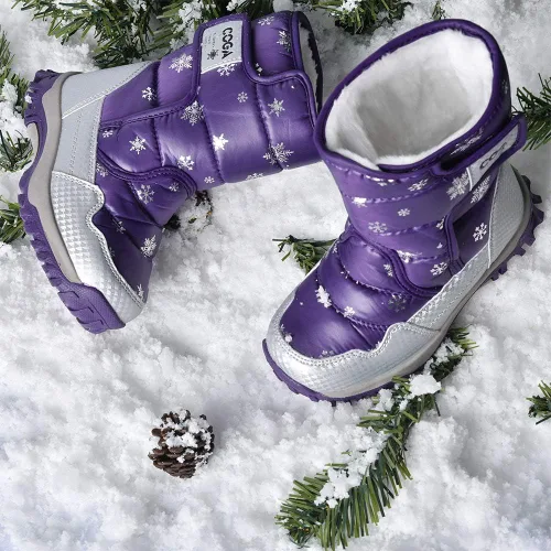 Vista 6 de JACKSHIBO Botas de nieve impermeables para niñas y niños (chiquitos y grandes)