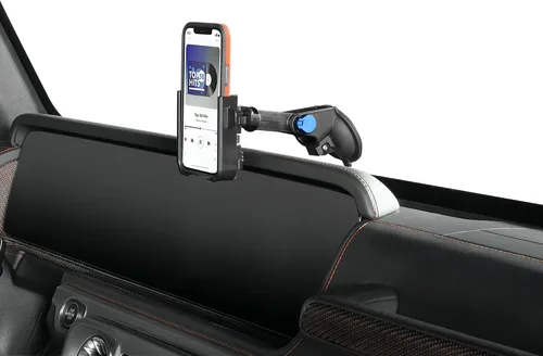 Vista 10 de WeatherTech WindshieldFone con extensión - Soporte universal para teléfono de coche montado en el parabrisas - Perillas billet negras