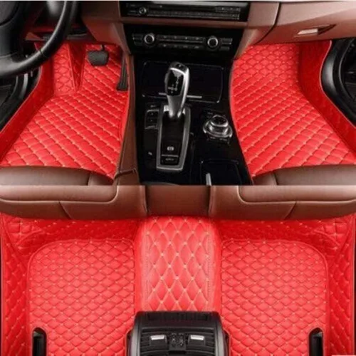 Vista 2 de Alfombrillas personalizadas para automóvil compatibles con Audi, BMW, Mercedes-Benz, Chevy, Cadillac, Honda, Toyota, Lexus, Infiniti, Nissan, rojo