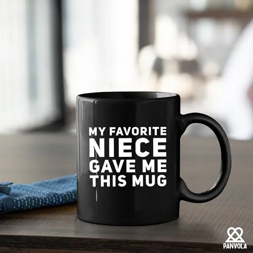 Vista 5 de Panvola Mi Sobrina Favorita Me Dio Esta Taza - Taza Divertida para Tío y Tía, Regalos de Sobrina y Sobrino, Día de la Madre, Día del Padre, Negro