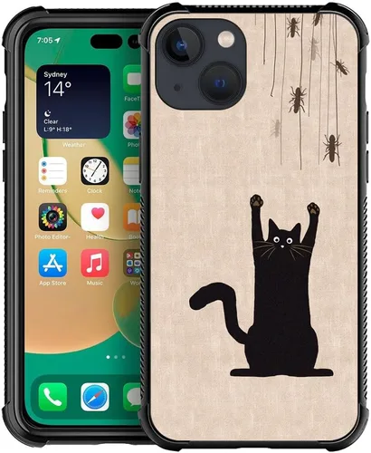 Vista 16 de Compatible con iPhone 13 Mini, diseño de H Art Cat Pattern, H Funda protectora de TPU resistente a arañazos y golpes para iPhone 13 Mini de 5.4