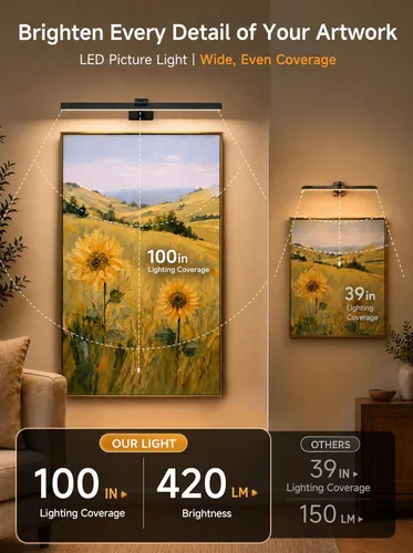 Vista 3 de Gardenreet Luz de imagen para pared, 20,000 mAh, recargable de 24 pulgadas